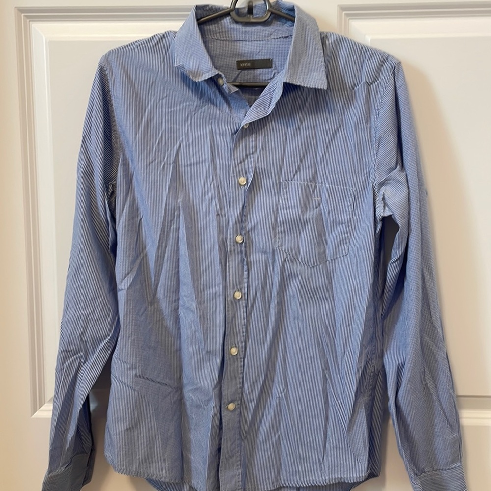 Vince blue/white gingham dress shirt